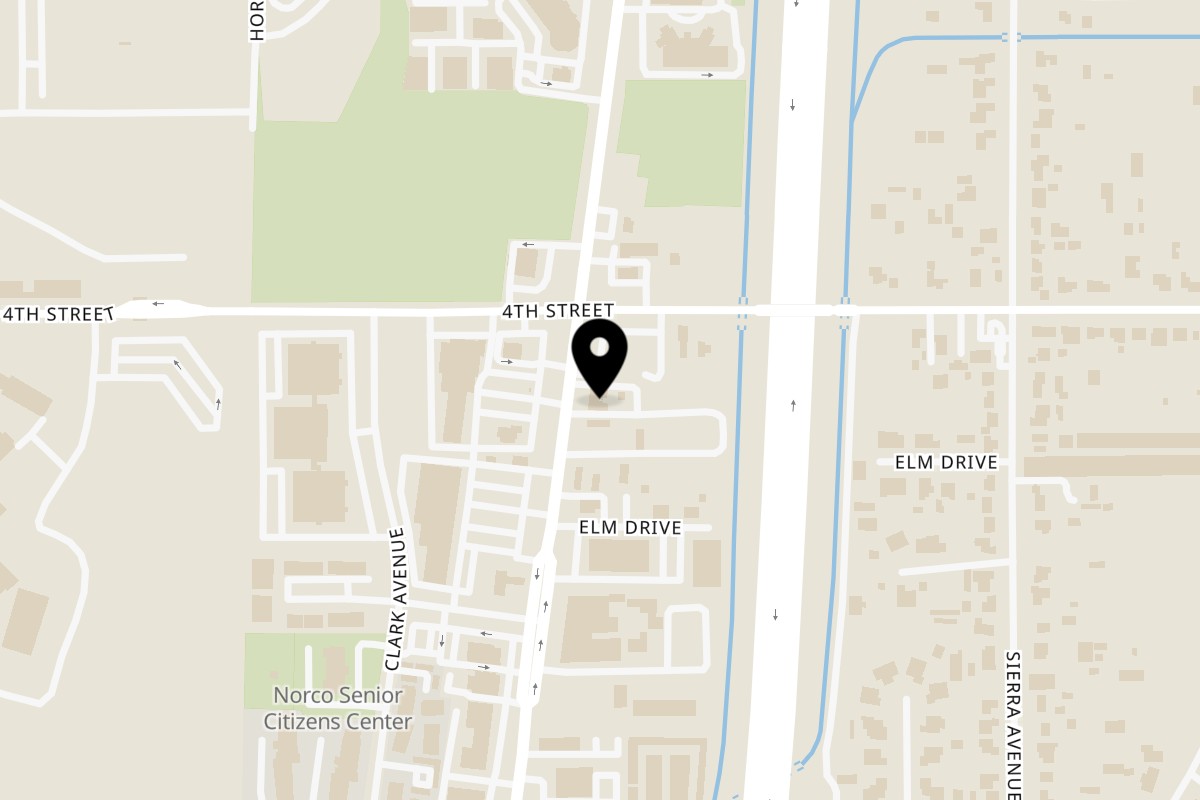 Map showing the location of Spirit of Texas Craft BBQ Norco on 2859 Hamner Ave in Norco